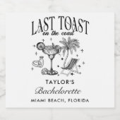 沿岸バチェロレッテモダンカクテルパーティーブラック スパークリングワインラベル (シングルラベル)