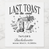 沿岸バチェロレッテモダンカクテルパーティーブラック ワインラベル (シングルラベル)