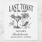 沿岸バチェロレッテモダンカクテルパーティーブラック ワインラベル (シングルラベル)