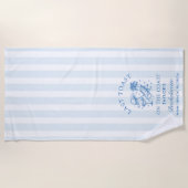 沿岸バチェロレッテモダンカクテルパーティーブルービー ビーチタオル (正面)