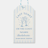 沿岸バチェロレッテモダンカクテルパーティーブルー ギフトタグ (正面)