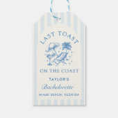 沿岸バチェロレッテモダンカクテルパーティーブルー ギフトタグ (裏面)