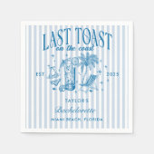 沿岸バチェロレッテモダンカクテルパーティーブルー スタンダードカクテルナプキン (正面)