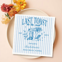 沿岸バチェロレッテモダンカクテルパーティーブルー スタンダードカクテルナプキン