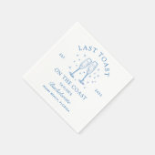 沿岸バチェロレッテモダンカクテルパーティーブルー スタンダードカクテルナプキン (角)