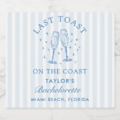 沿岸バチェロレッテモダンカクテルパーティーブルー スパークリングワインラベル (シングルラベル)