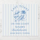 沿岸バチェロレッテモダンカクテルパーティーブルー スパークリングワインラベル (シングルラベル)