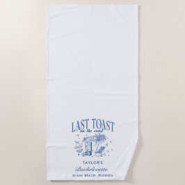 沿岸バチェロレッテモダンカクテルパーティーブルー ビーチタオル