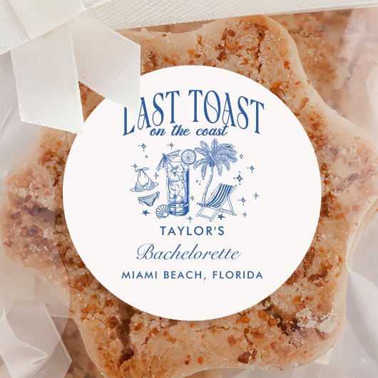 沿岸バチェロレッテモダンカクテルパーティーブルー ラウンドシール