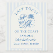 沿岸バチェロレッテモダンカクテルパーティーブルー ワインラベル (シングルラベル)