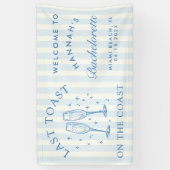 沿岸バチェロレッテモダンカクテルパーティーブルー 横断幕 (縦)