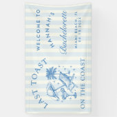 沿岸バチェロレッテモダンカクテルパーティーブルー 横断幕 (縦)