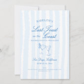 沿岸バチェロレッテラストトーストハンドドローストライプド 招待状 (正面)