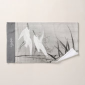 沿岸パーソナライズされたのアジ鳥芸術 バスタオルセット (ハンドタオル)