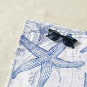 沿岸ヒトデの世界地図のモノグラムのな名前 ビーチタオル (インサイチュ)