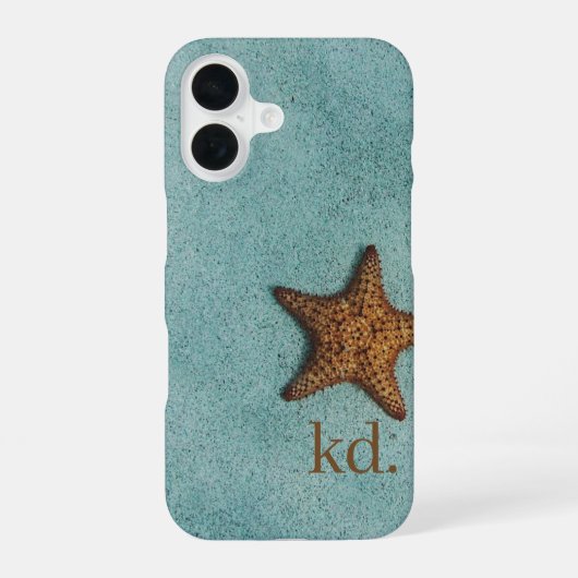 沿岸ヒトデビーチモノグラム iPhone 16ケース (裏面)
