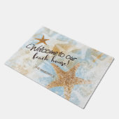 沿岸ヒトデプリント |ようこそ形式 ドアマット (アングル)