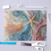 沿岸ヒトデ – 愛国的航海のビーチデコール 薄葉紙 (クラフト)