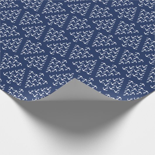 沿岸ビーチのクリスマスの航海のないかりの木 ラッピングペーパー (角)