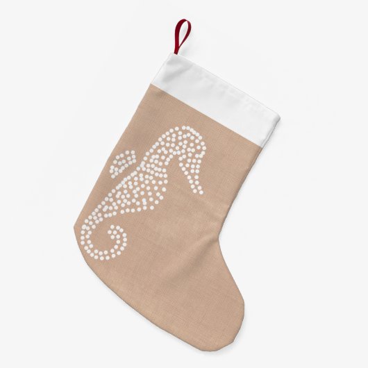 沿岸ビーチのタツノオトシゴのクリスマスの休日 スモールクリスマスストッキング (正面 (吊り時))