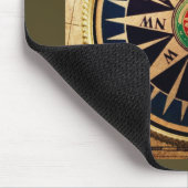 沿岸ビーチの航海ので旧式なコンパス マウスパッド (コーナー)