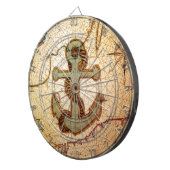 沿岸ビーチの航海のな地図のヴィンテージのいかり ダーツボード (正面右)