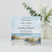 沿岸ビーチまたは目的地の結婚式招待状 招待状 (スタンド正面)