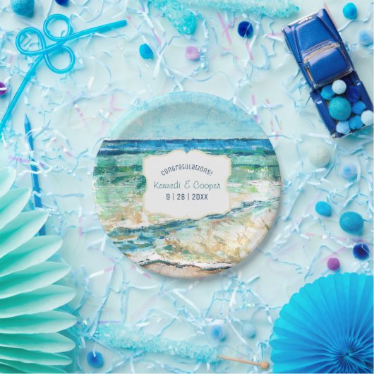 沿岸ビーチをテーマにしたイベント紙プレート ペーパープレート (パーティー)