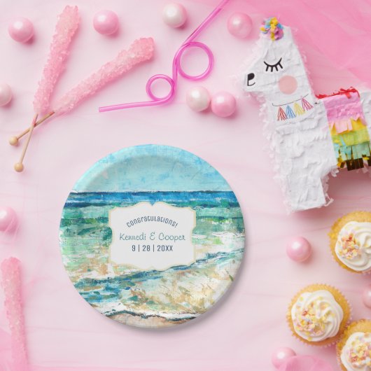 沿岸ビーチをテーマにしたイベント紙プレート ペーパープレート (パーティー)