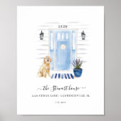 沿岸ビーチイウォーター色フロントドアゴルデンドール ポスター (正面)