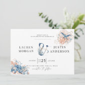 沿岸ビーチエレガントウェディング招待状 招待状 (スタンド正面)