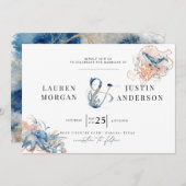 沿岸ビーチエレガントウェディング招待状 招待状 (正面/裏面)