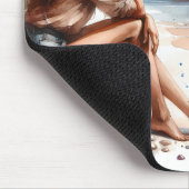 沿岸ビーチガール&ライトハウス マウスパッド (コーナー)