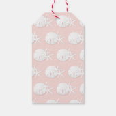 沿岸ビーチクリスマスバラ金ゴールドピンク ギフトタグ (裏面)