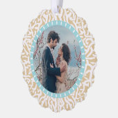 沿岸ビーチコーラル航海のリーフ2カスタム枚の写真 オーナメントカード (左)