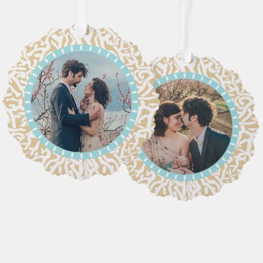 沿岸ビーチコーラル航海のリーフ2カスタム枚の写真 オーナメントカード (正面/裏面)