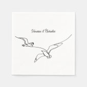 沿岸ビーチサマー結婚バケーションズ婚約 スタンダードカクテルナプキン (正面)