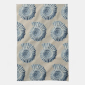 沿岸ビーチサンド&ブルースパイラルシーシェル キッチンタオル (縦)