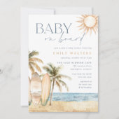 沿岸ビーチサーフテーマベビーシャワー 招待状 (正面)