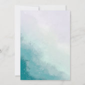 沿岸ビーチシーガラスティール(緑がかった色)ラベンダーシック結婚ズ 招待状 (裏面)