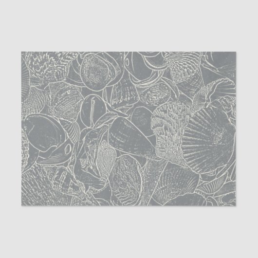 沿岸ビーチシーシェルグレーホワイトデコップページ 薄葉紙 (正面)