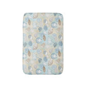 沿岸ビーチシーシェルズパターンアクアブルーサンド バスマット (正面縦)