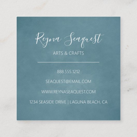 沿岸ビーチシーシェル航海のリース スクエア名刺 (裏面)