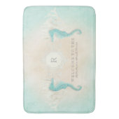 沿岸ビーチシーホース海サンドアクアブルータン バスマット (正面縦)