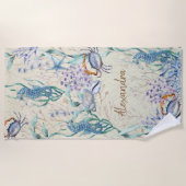 沿岸ビーチシーライフパーソナライズされた ビーチタオル (正面)