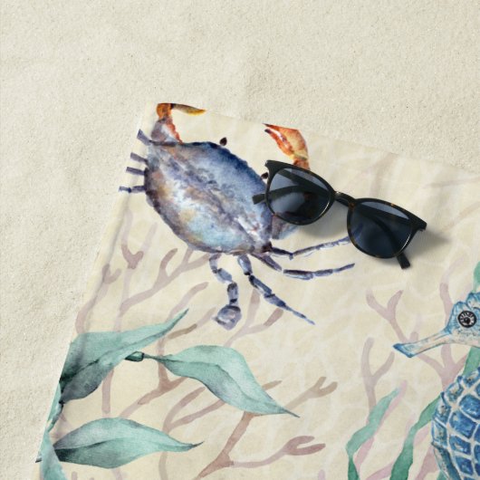 沿岸ビーチシーライフパーソナライズされた ビーチタオル (インサイチュ)