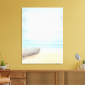 沿岸ビーチシーンと魚釣りボート キャンバスプリント (インサイチュ (リビング))