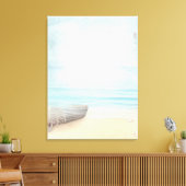 沿岸ビーチシーンと魚釣りボート キャンバスプリント (インサイチュ (リビング))