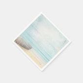 沿岸ビーチシーンと魚釣りボート スタンダードカクテルナプキン (角)