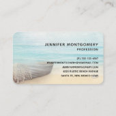 沿岸ビーチシーンと魚釣りボート 名刺 (裏面)